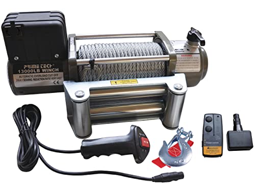 Prime Tech Elektrische Marken-Seilwinde 12Volt 13000 lb / 5900 kg/Modell WF13 mit weiterenwickeltem Getriebe / 12V