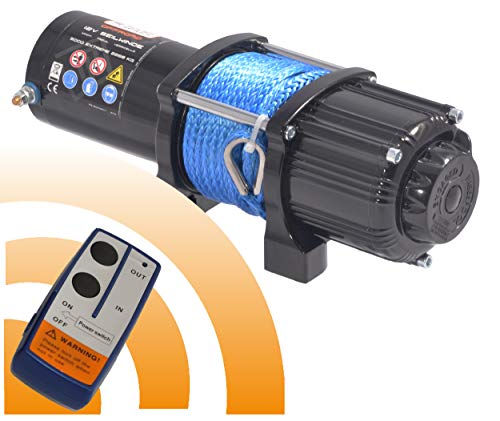 Power Series® 12V Elektrische Seilwinde 5000 Extreme mit Funkfernbedienung und Handschalter - Zugkraft 2268 kg (Kunststoffseil/Synthetikseil) / 4536 kg (mit Umlenkrolle)